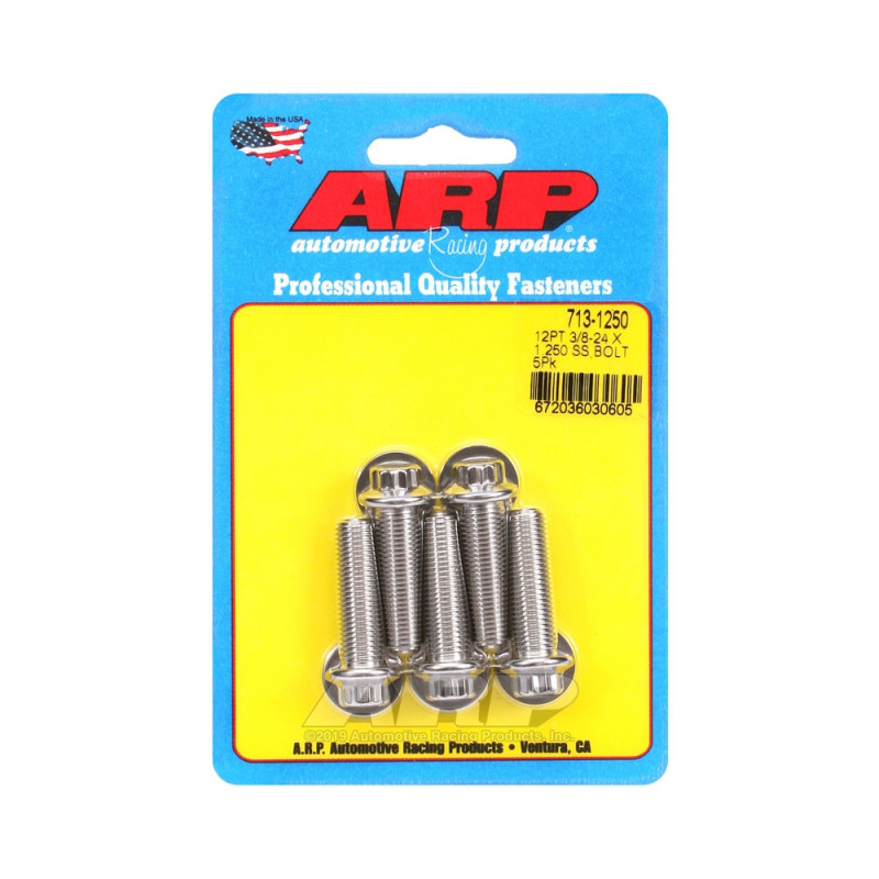Șuruburi și piulițe universale ARP cu cap mic 3/8-24 – Oțel inoxidabil, 12 bucăți x 5 - ARP-713-1250 - 713-1250 - 3666618197579